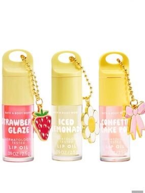 Bath & Body Works 3-Piece Lip Oil Collection with Charms